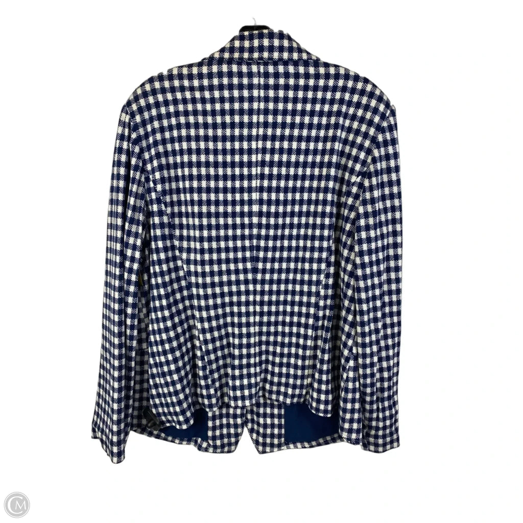 Blazer By Chicos In Blue & White, Size: 16/18