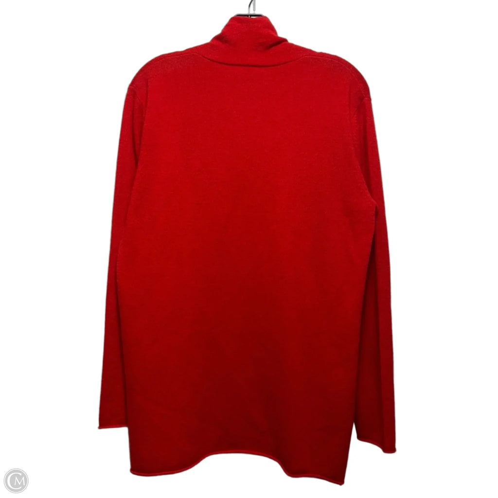 Cashmere Sweater Cardigan Designer By Neiman Marcus In Red, Size: L