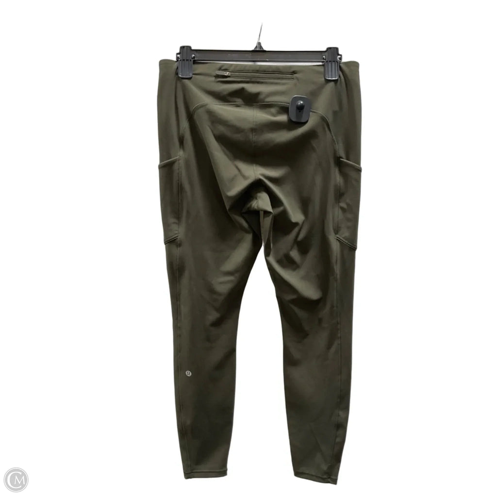 Athletic Leggings By Lululemon In Green, Size: 10
