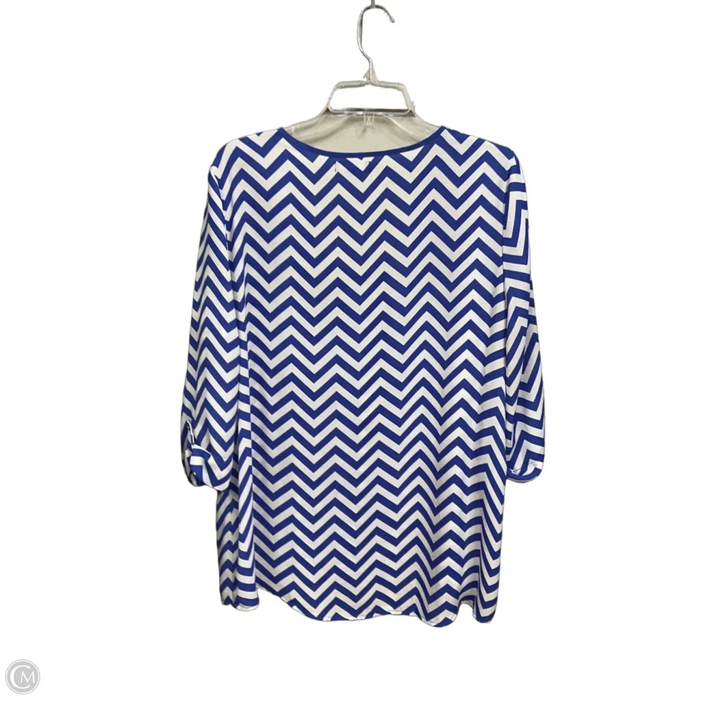 Top 3/4 Sleeve By Kiara In Chevron Pattern, Size: Xl