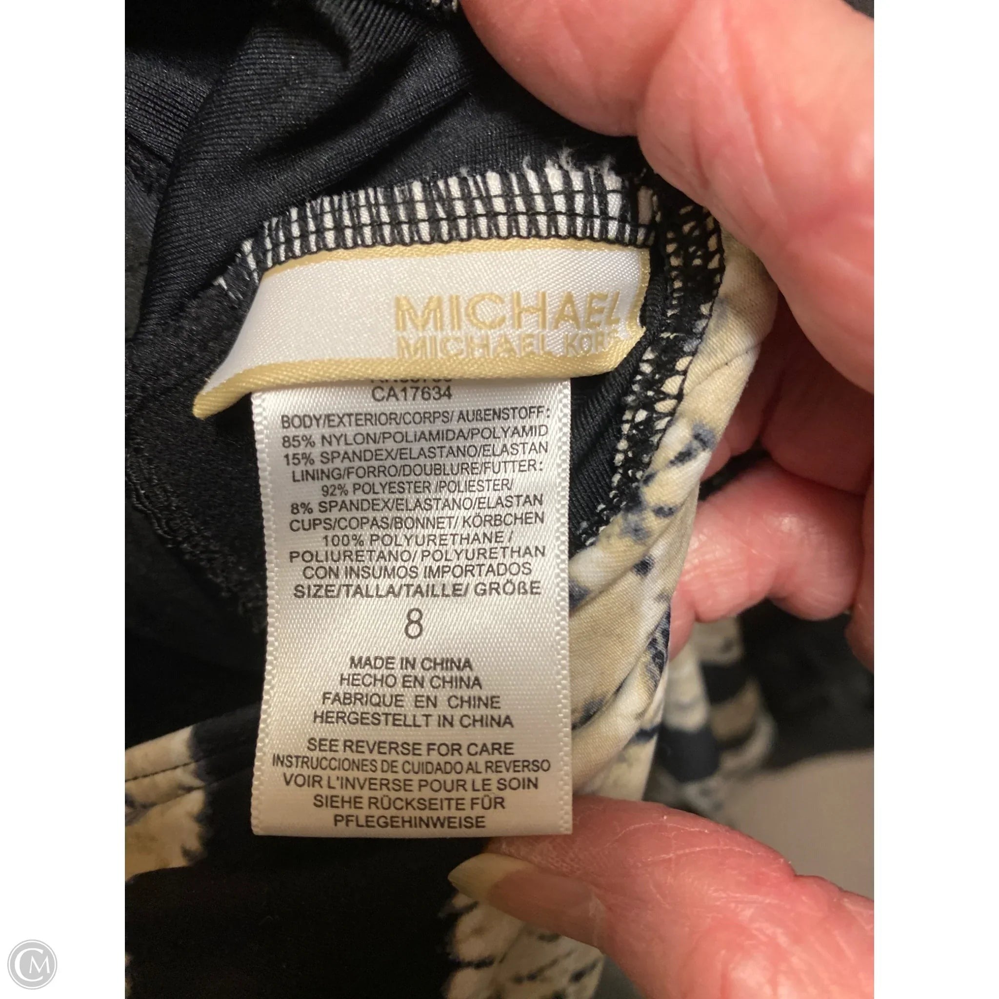 Swimsuit By Michael By Michael Kors In Black & Tan, Size: 8