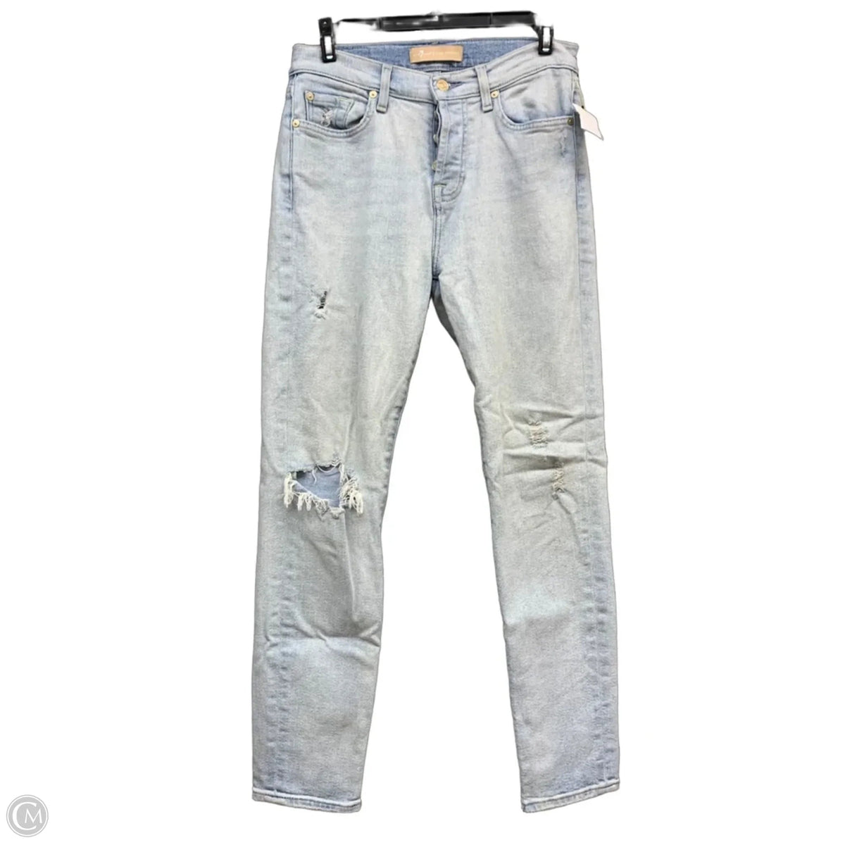 Jeans Skinny By 7 For All Mankind In Blue Denim, Size: 0