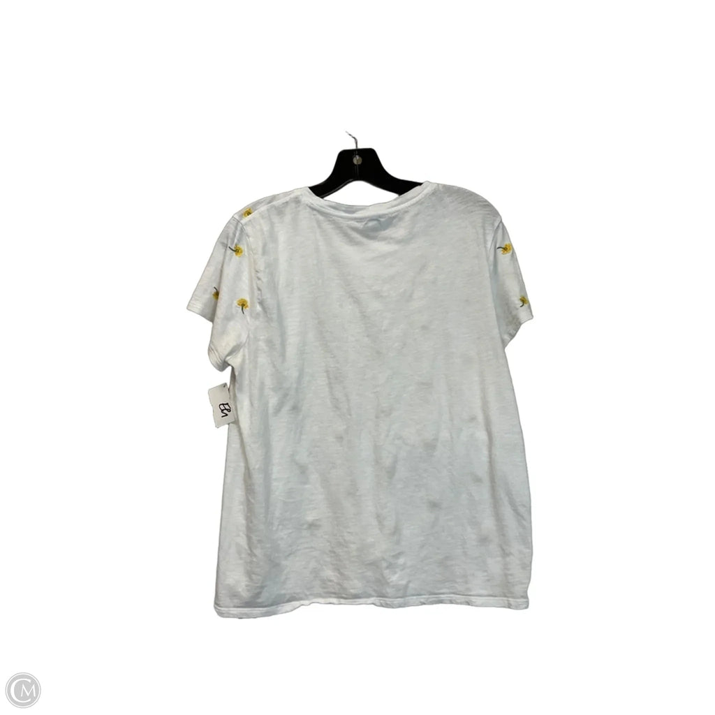 Top Short Sleeve By Lucky Brand In White, Size: L