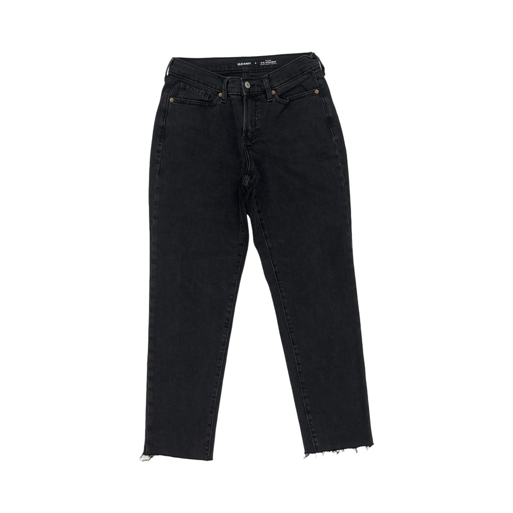 Jeans Straight By Old Navy In Black Denim, Size:6