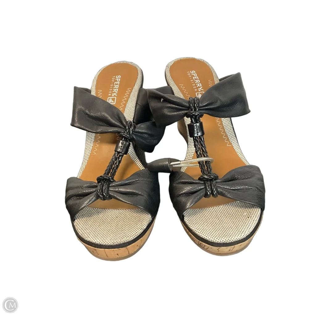 Sandals Heels Wedge By Sperry In Black, Size: 7.5