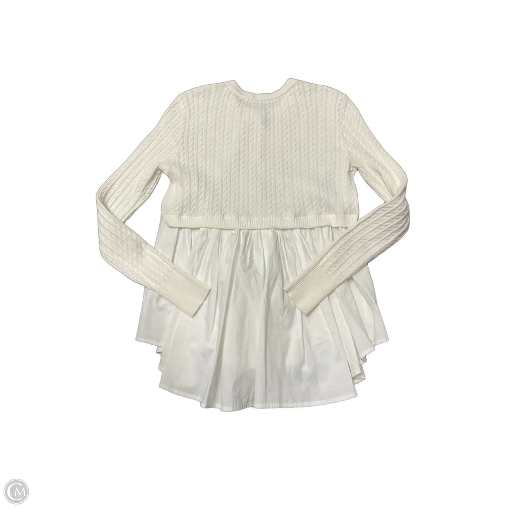 Sweater Cardigan By Anthropologie In White, Size: Xs