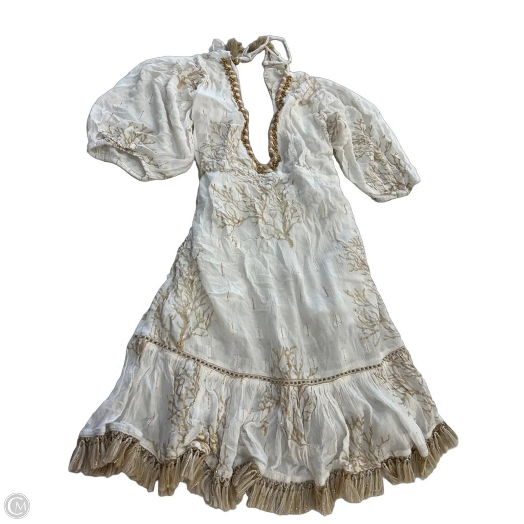 Dress Casual Short By Clothes Mentor In Gold & White, Size: Osfm