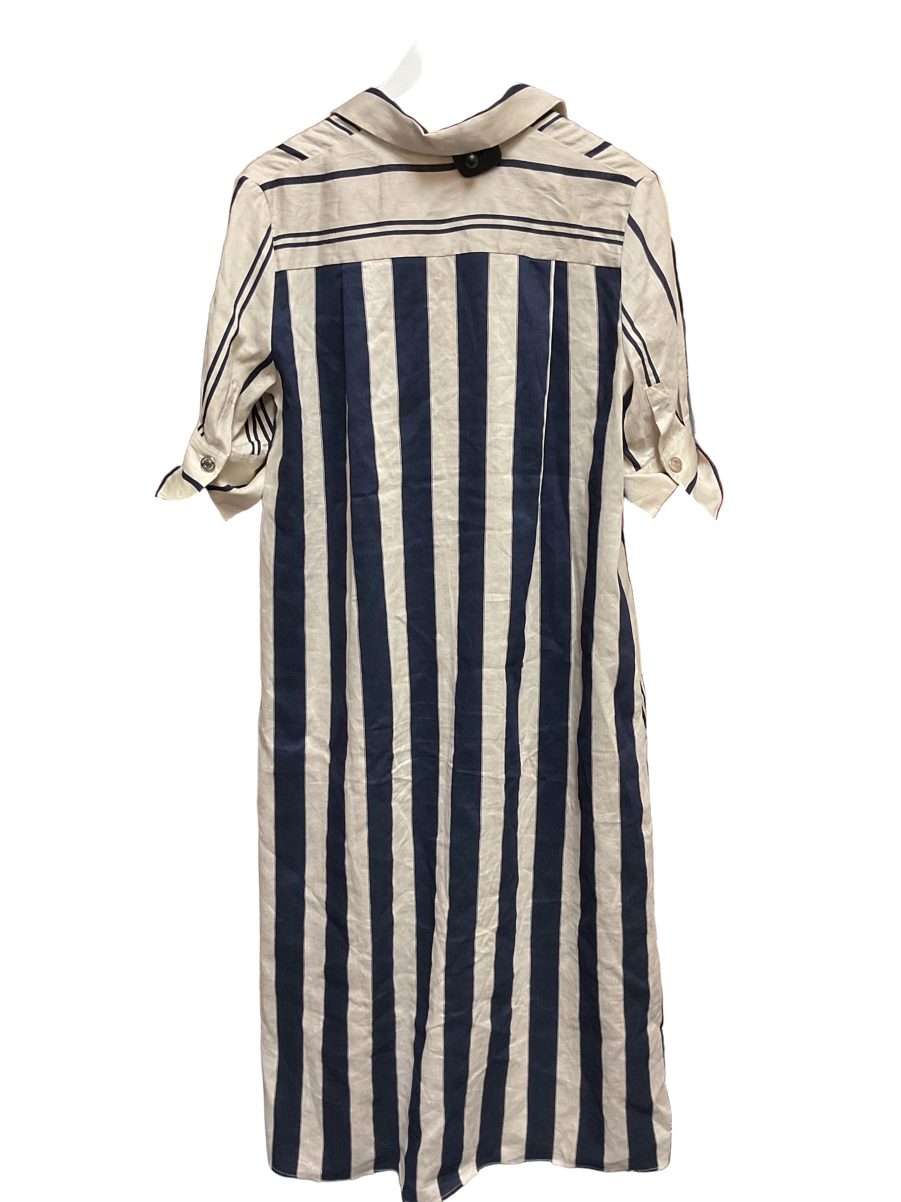 Dress Casual Maxi By Vilagallo In Blue & Cream, Size:M