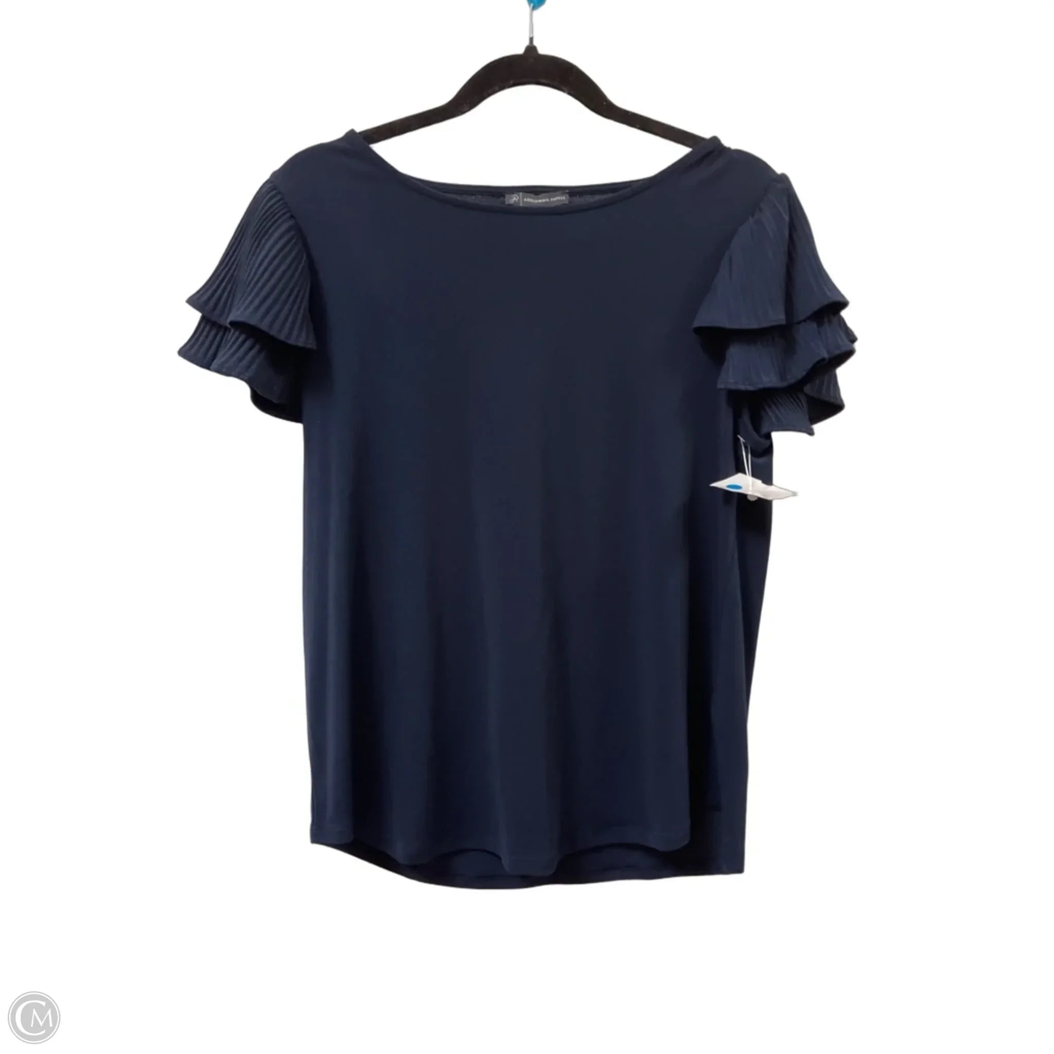 Top Short Sleeve By Adrianna Papell In Navy, Size: M