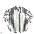 Top Long Sleeve By Madewell In Blue & White, Size: M