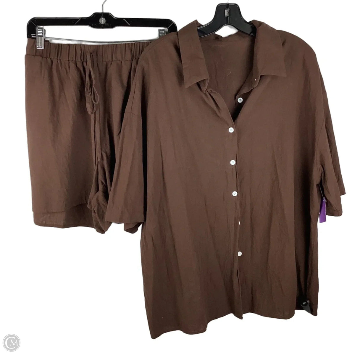 Shorts Set By Shein In Brown, Size: 2x