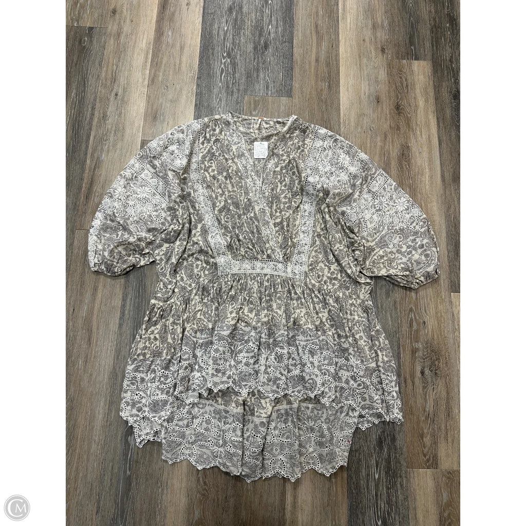 Tunic Short Sleeve By Free People In Tan, Size: S