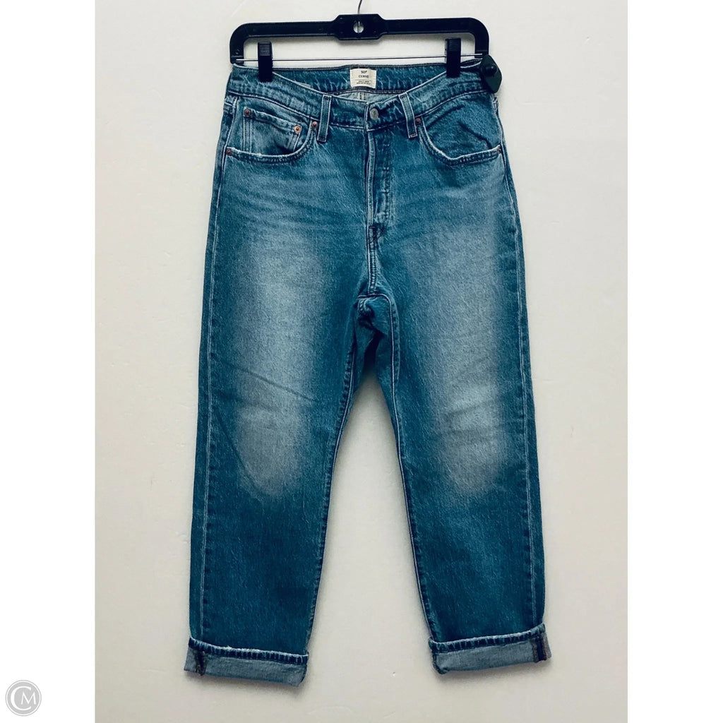 Jeans Straight By Levis In Blue Denim, Size: 8