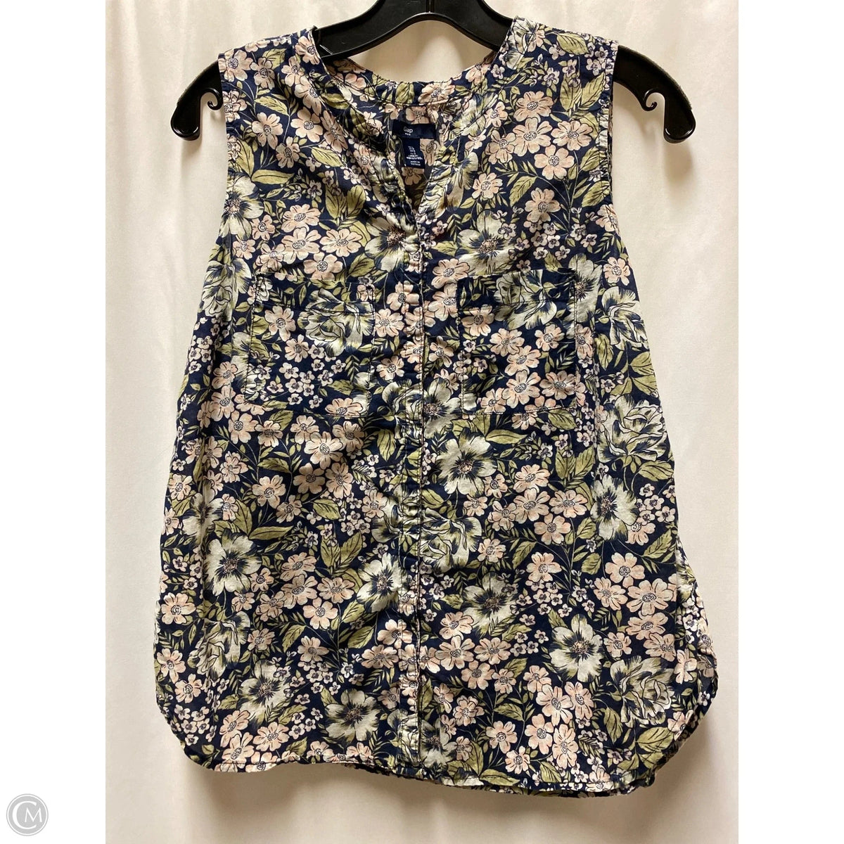 Top Sleeveless By Gap In Navy, Size: S