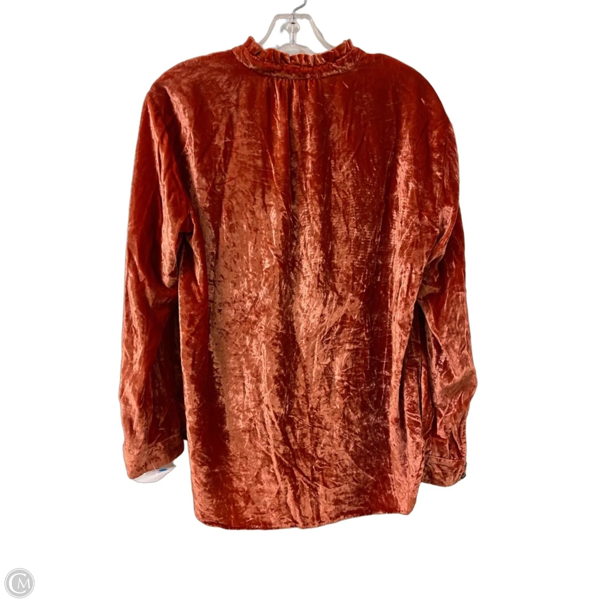 Top Long Sleeve By Anthropologie In Orange, Size: M