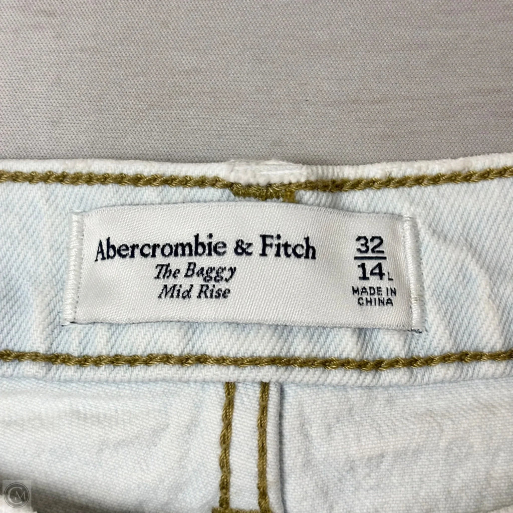 Jeans Straight By Abercrombie And Fitch In Blue Denim, Size: 14