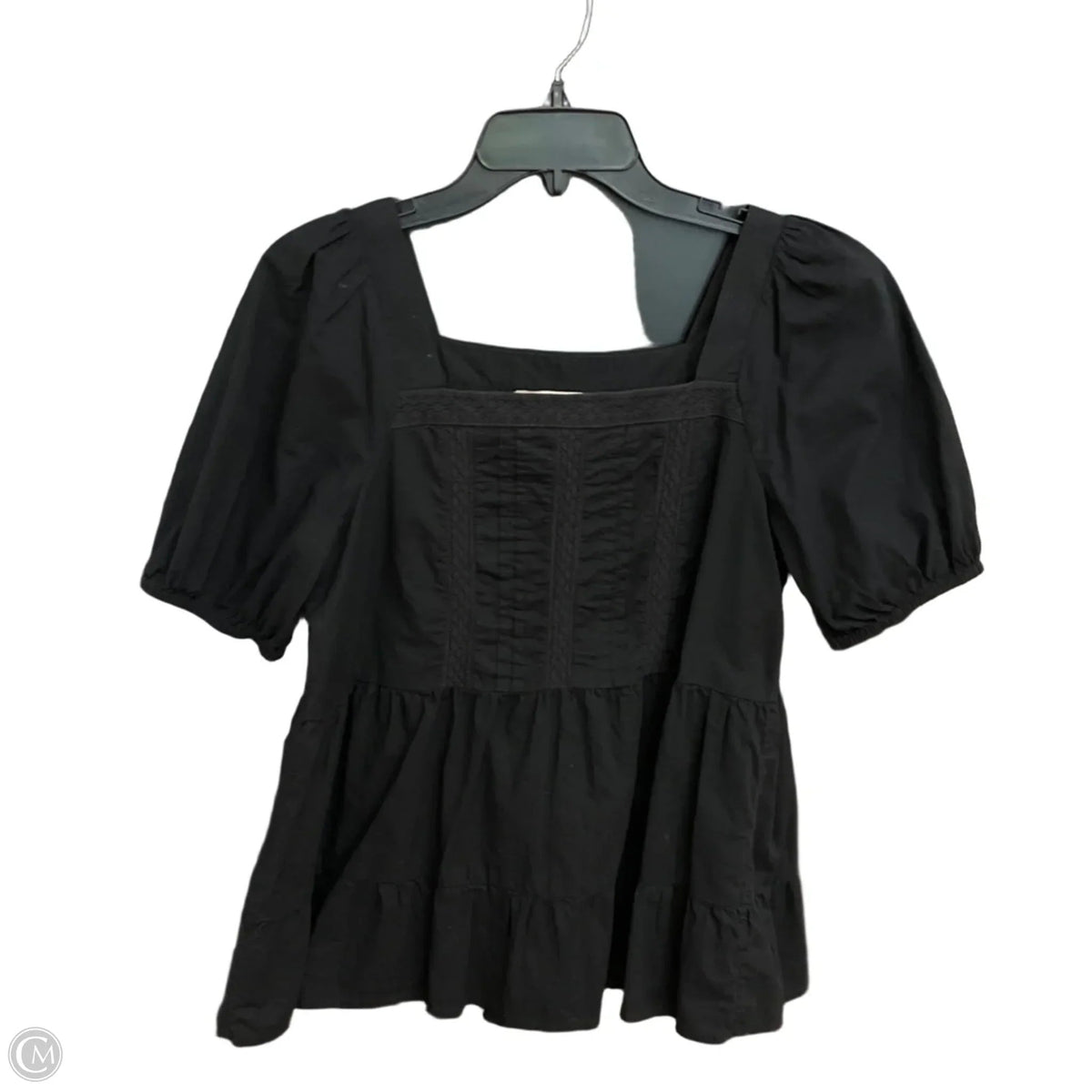 Top Short Sleeve By Loft In Black, Size: S