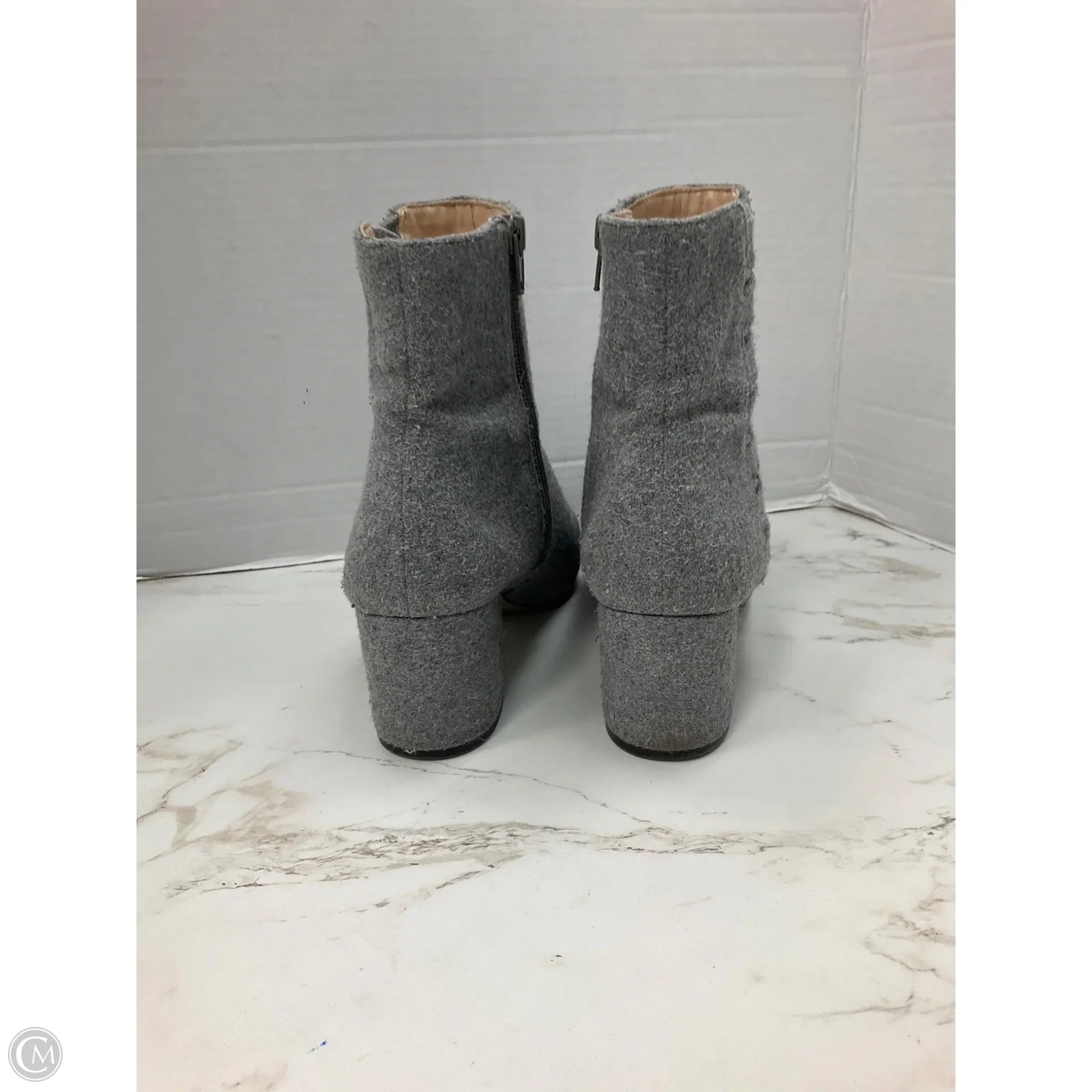 Boots Ankle Heels By Nine West In Grey, Size: 8