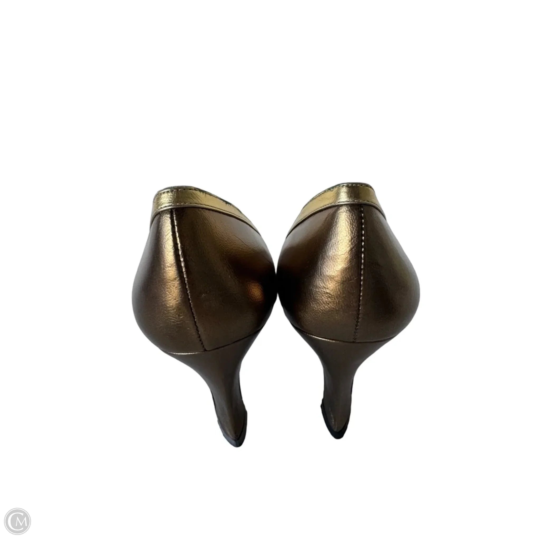Sandals Heels Block By Nina In Gold & Silver, Size: 7