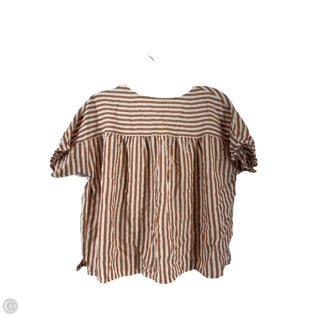 Top Short Sleeve By Madewell In Striped Pattern, Size: S