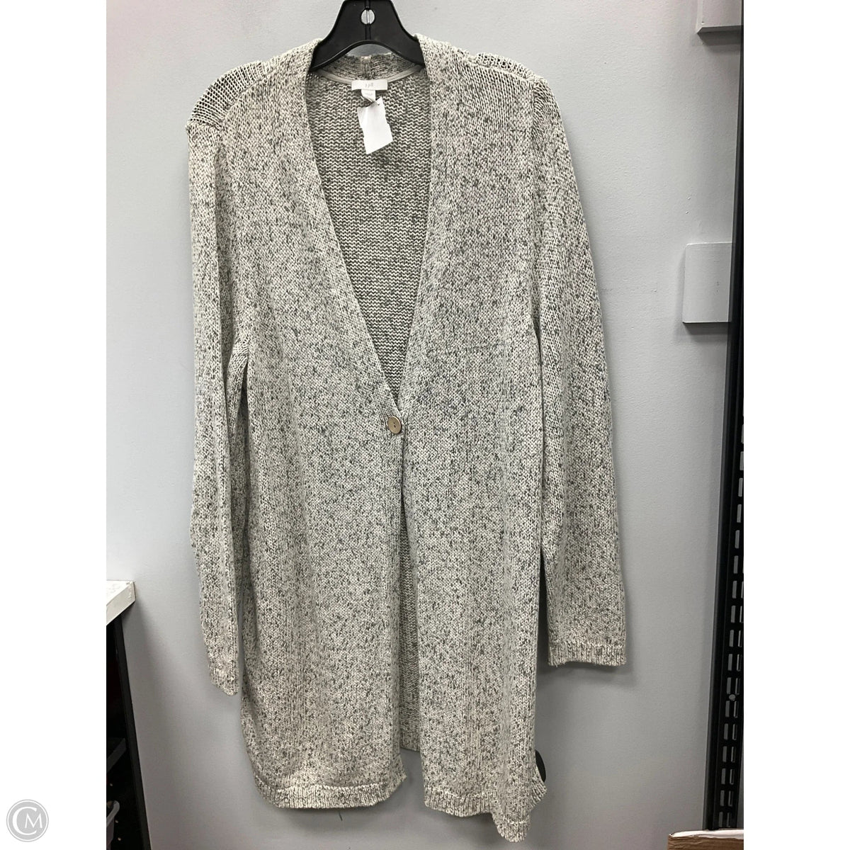 Cardigan By J. Jill In Green & White, Size: L