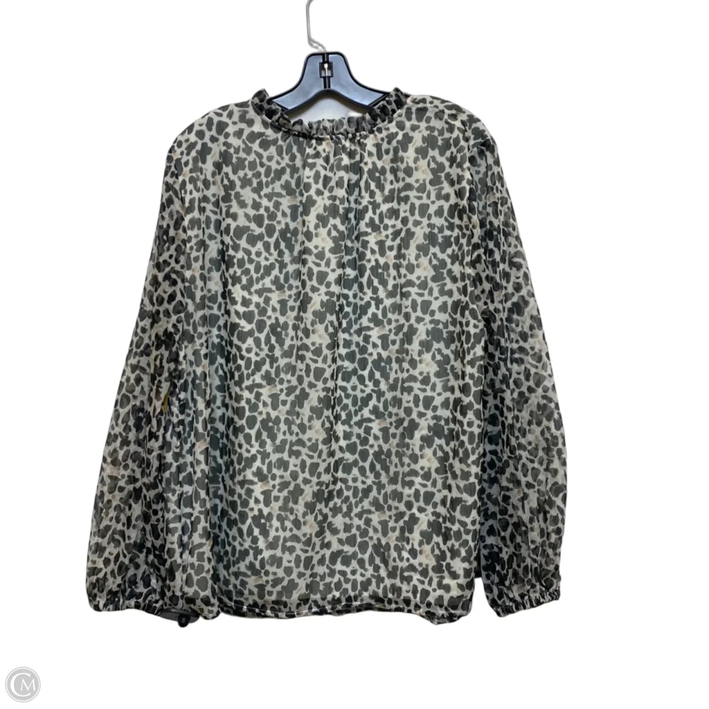 Top Long Sleeve By Ava & Viv In Black & Cream, Size: 1x