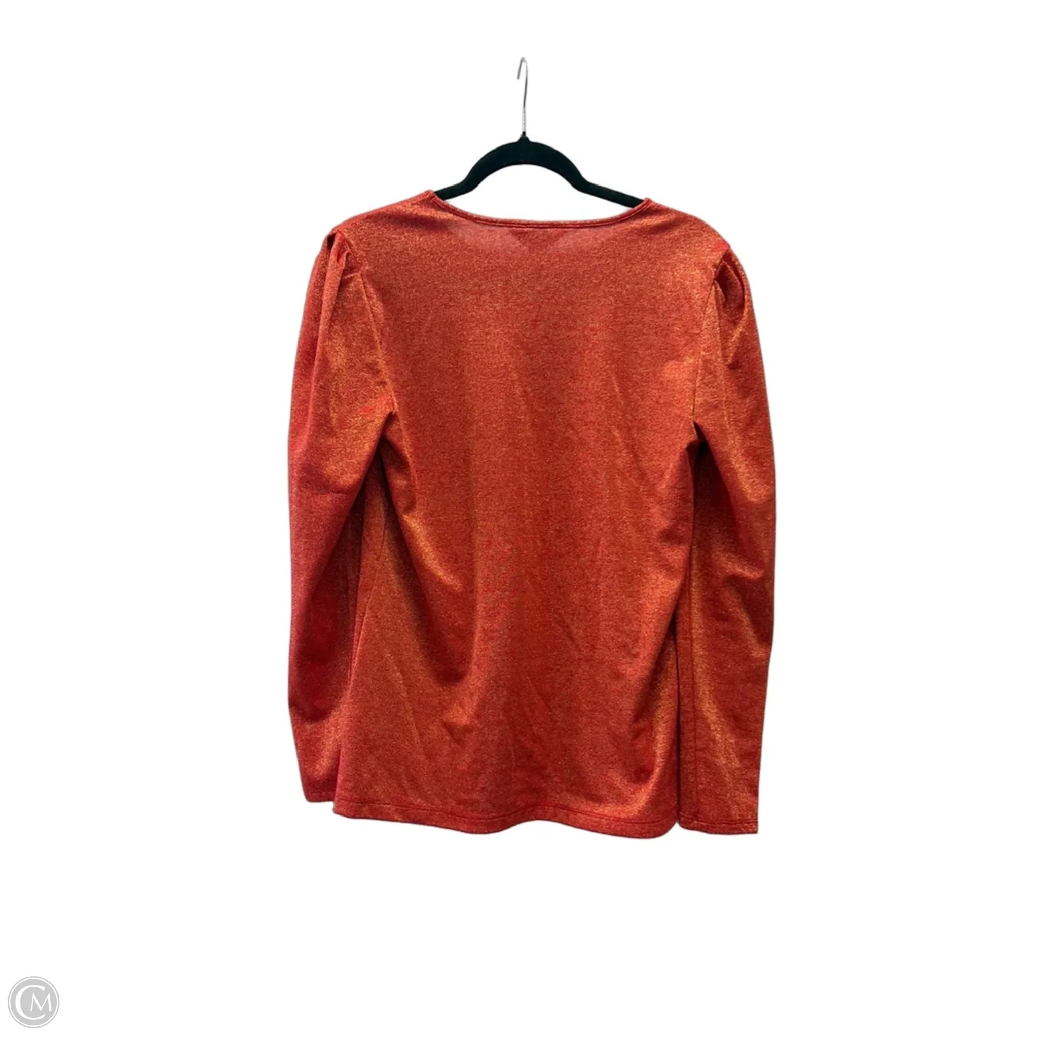 Blouse Long Sleeve By Liz Claiborne In Orange, Size: M
