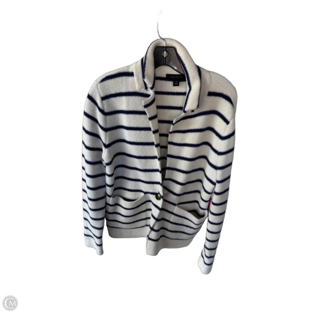Blazer By Ann Taylor In Blue & Cream, Size: Xs