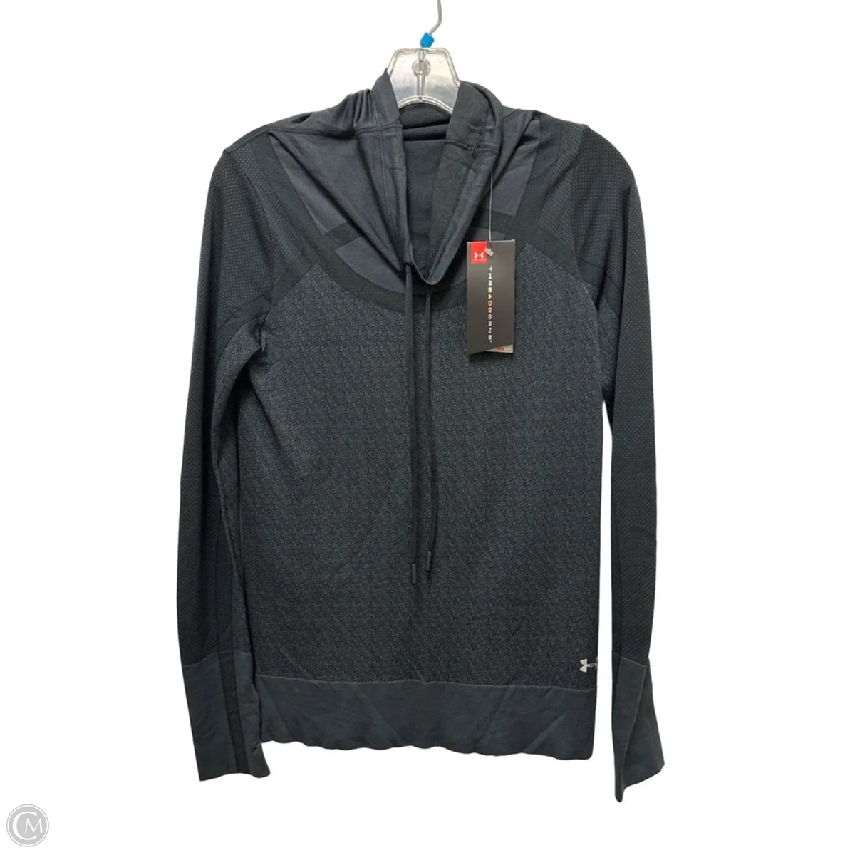 Athletic Top Long Sleeve Collar By Under Armour In Grey, Size: S