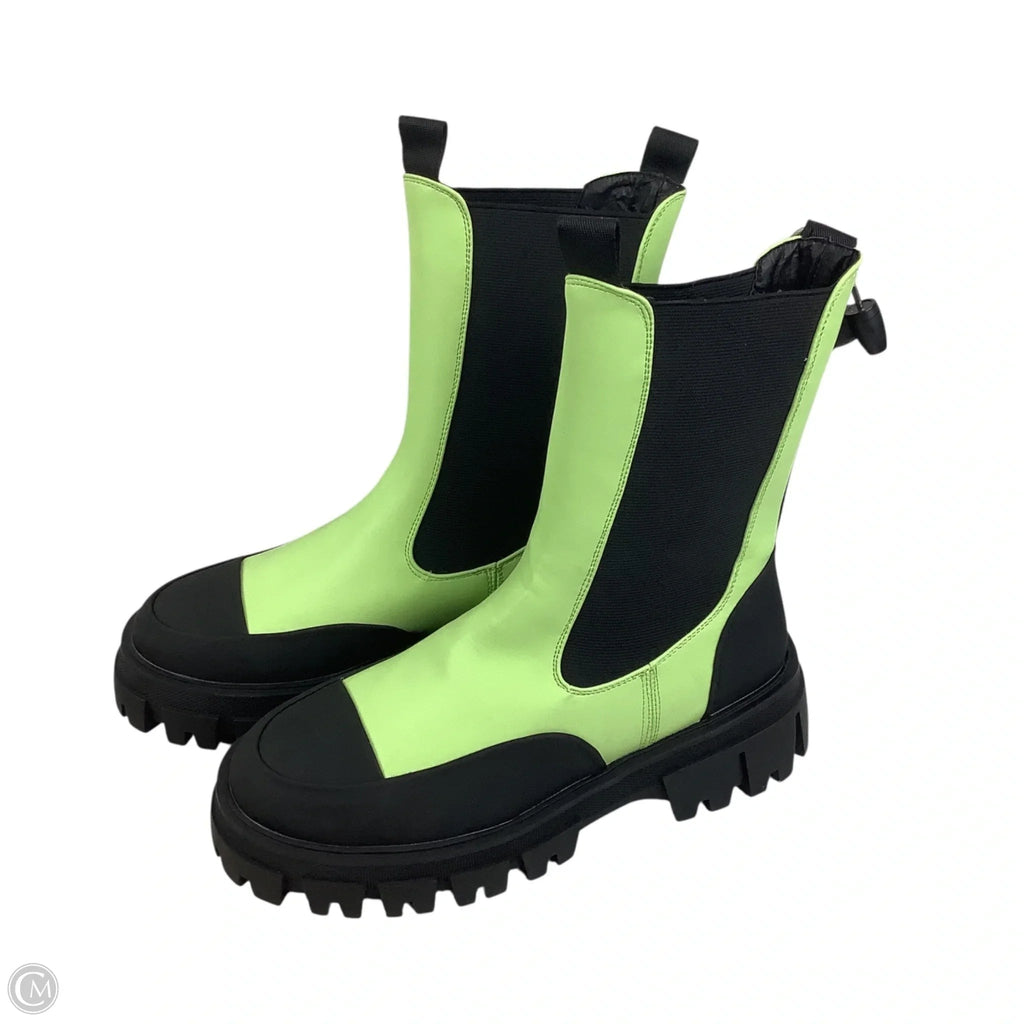 Boots Ankle Flats By Azalea Wang In Black & Green, Size: 7.5