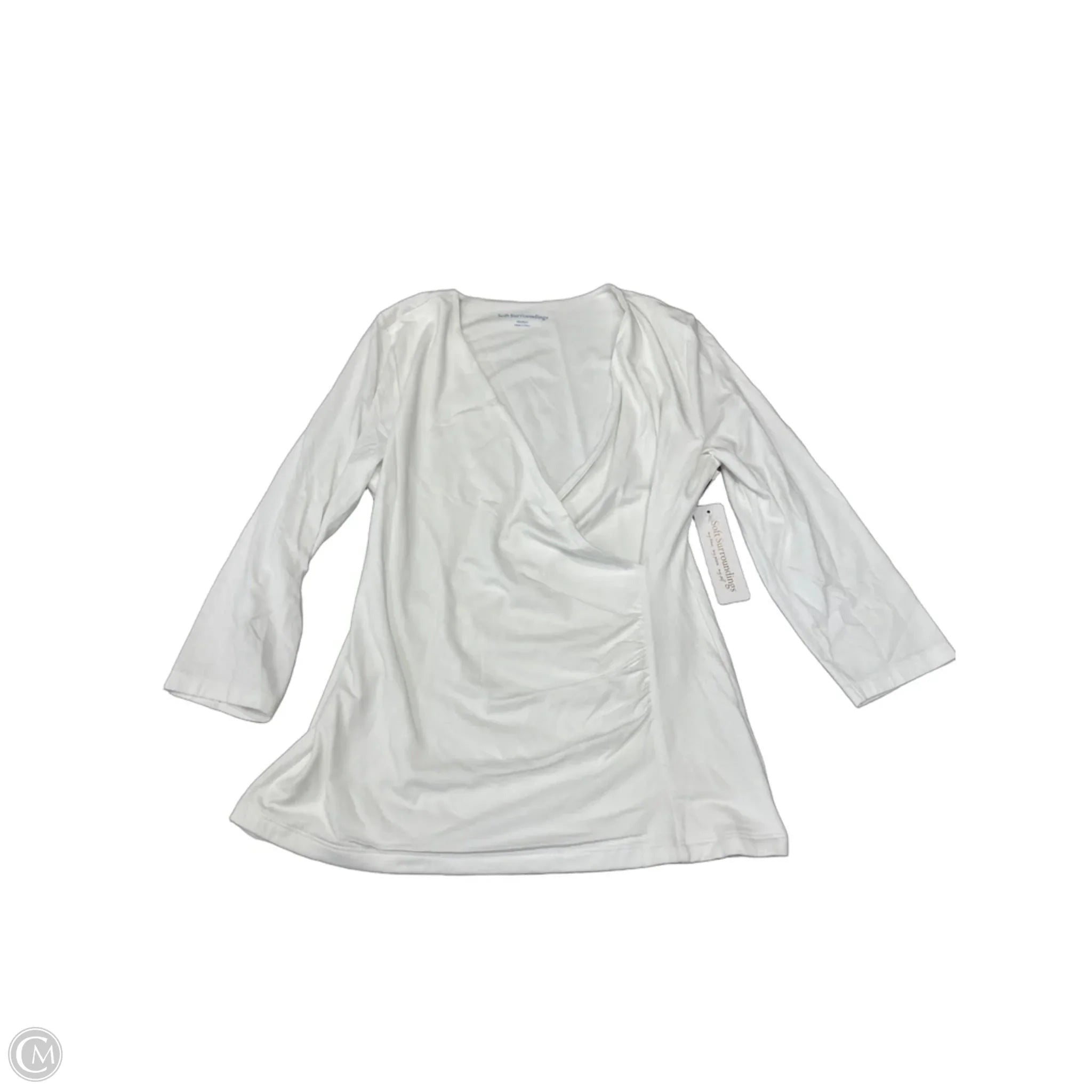 Top Long Sleeve By Soft Surroundings In White, Size: M