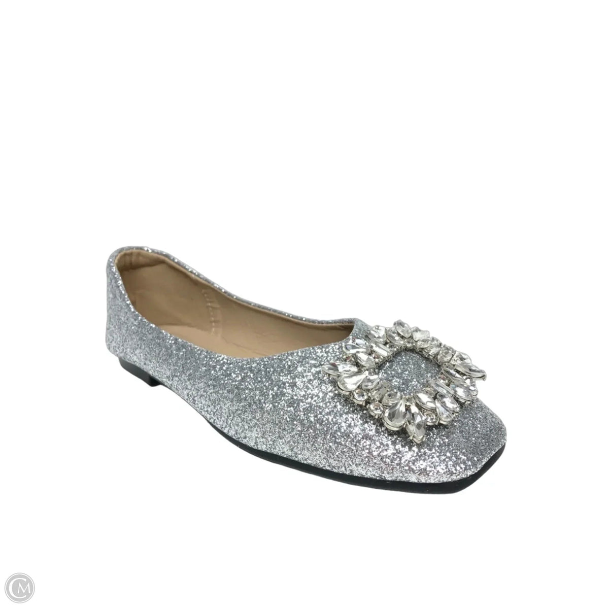 Shoes Flats By Clothes Mentor In Silver, Size: 8.5