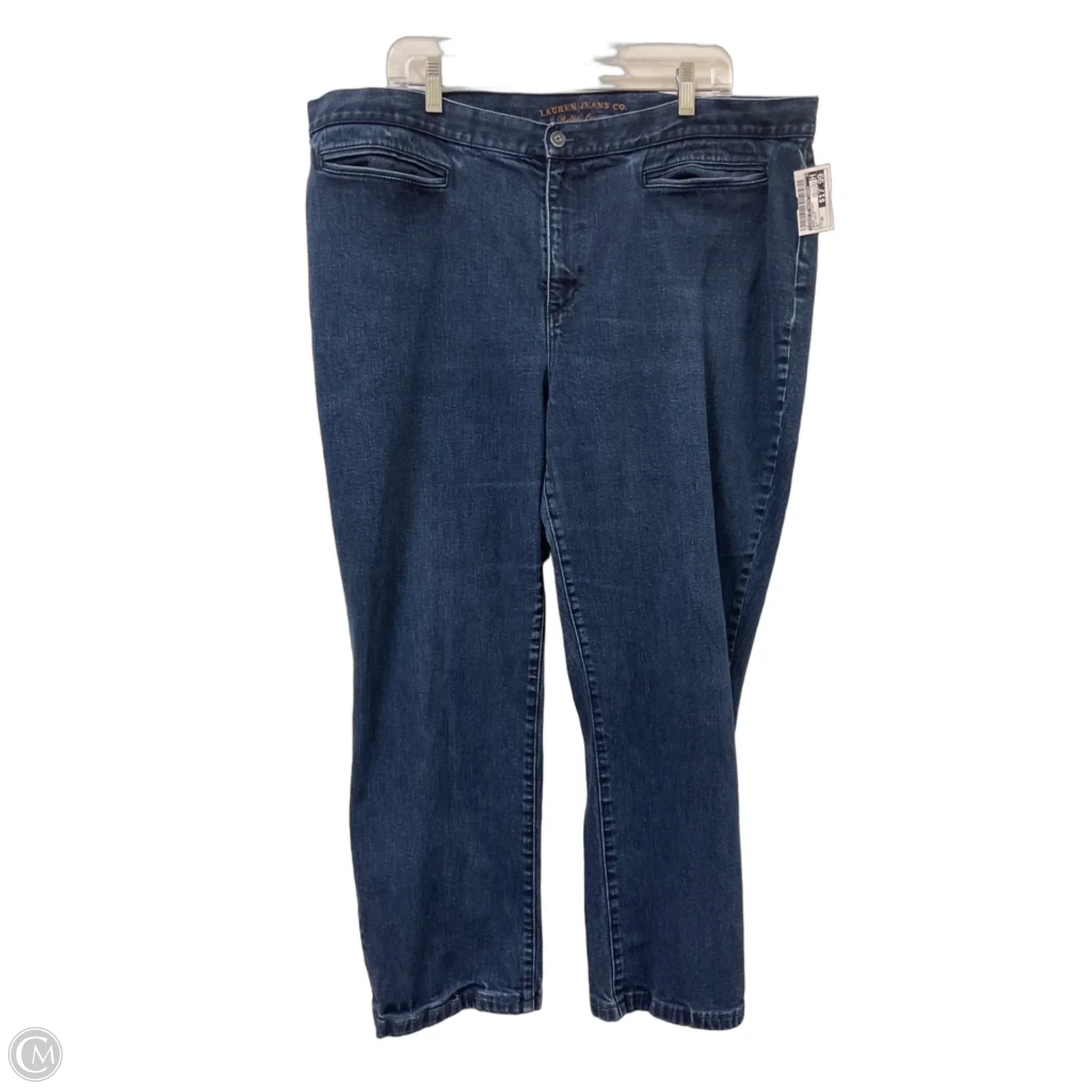 Jeans Straight By Lauren By Ralph Lauren In Blue Denim, Size: 20