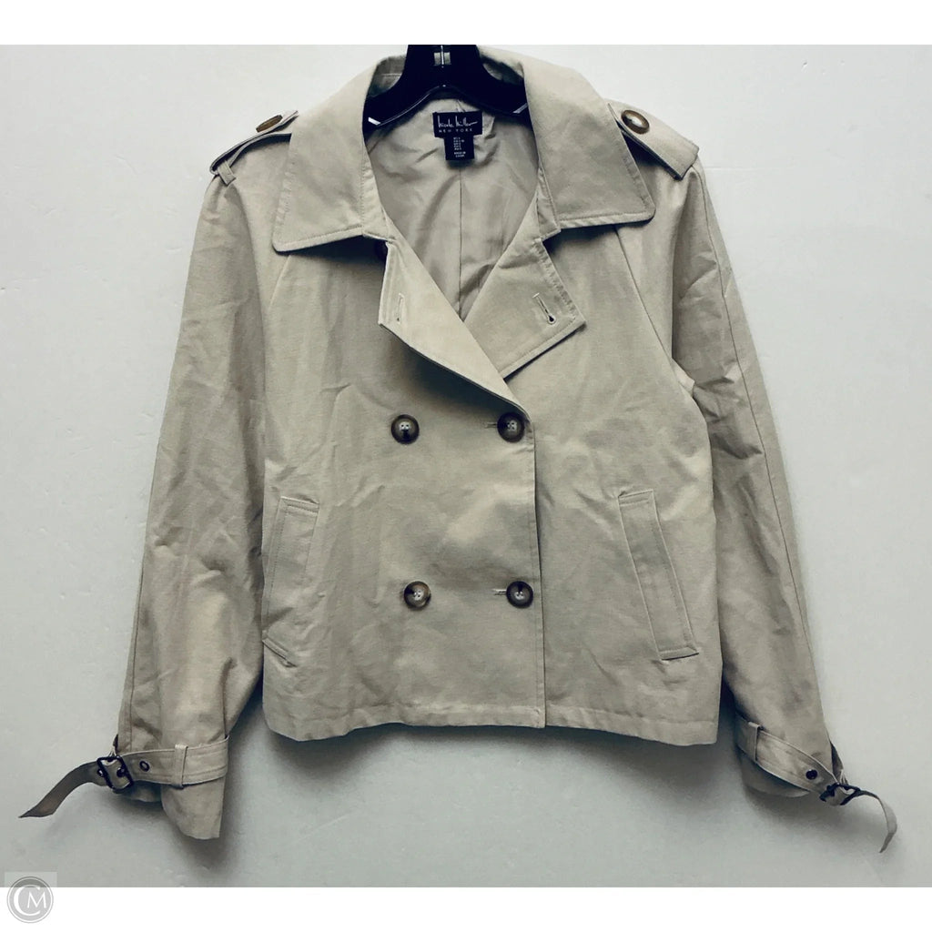 Coat Peacoat By Nicole Miller In Tan, Size: L