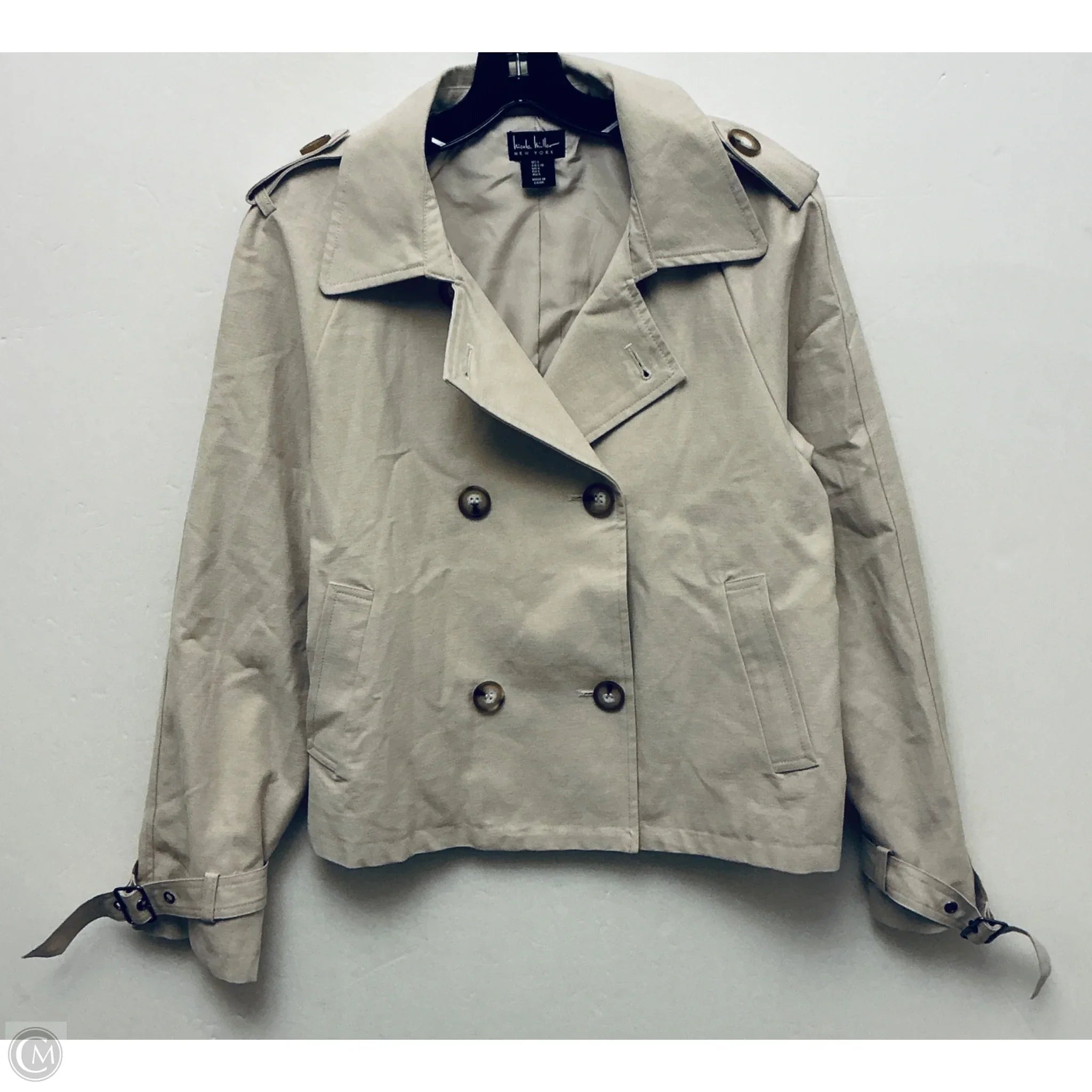 Coat Peacoat By Nicole Miller In Tan, Size: L