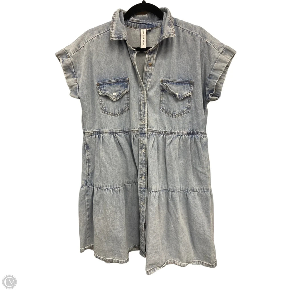 Dress Casual Short By Grace + Karma In Blue, Size: S