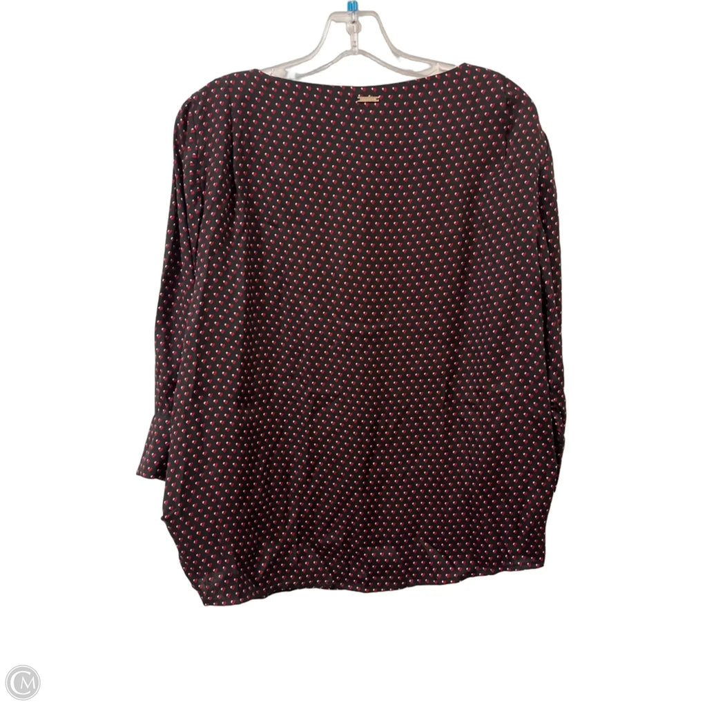 Top Long Sleeve By T Tahari In Black & Red, Size: L