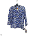 Top Long Sleeve By Ruby Rd In Blue & White, Size: Xl