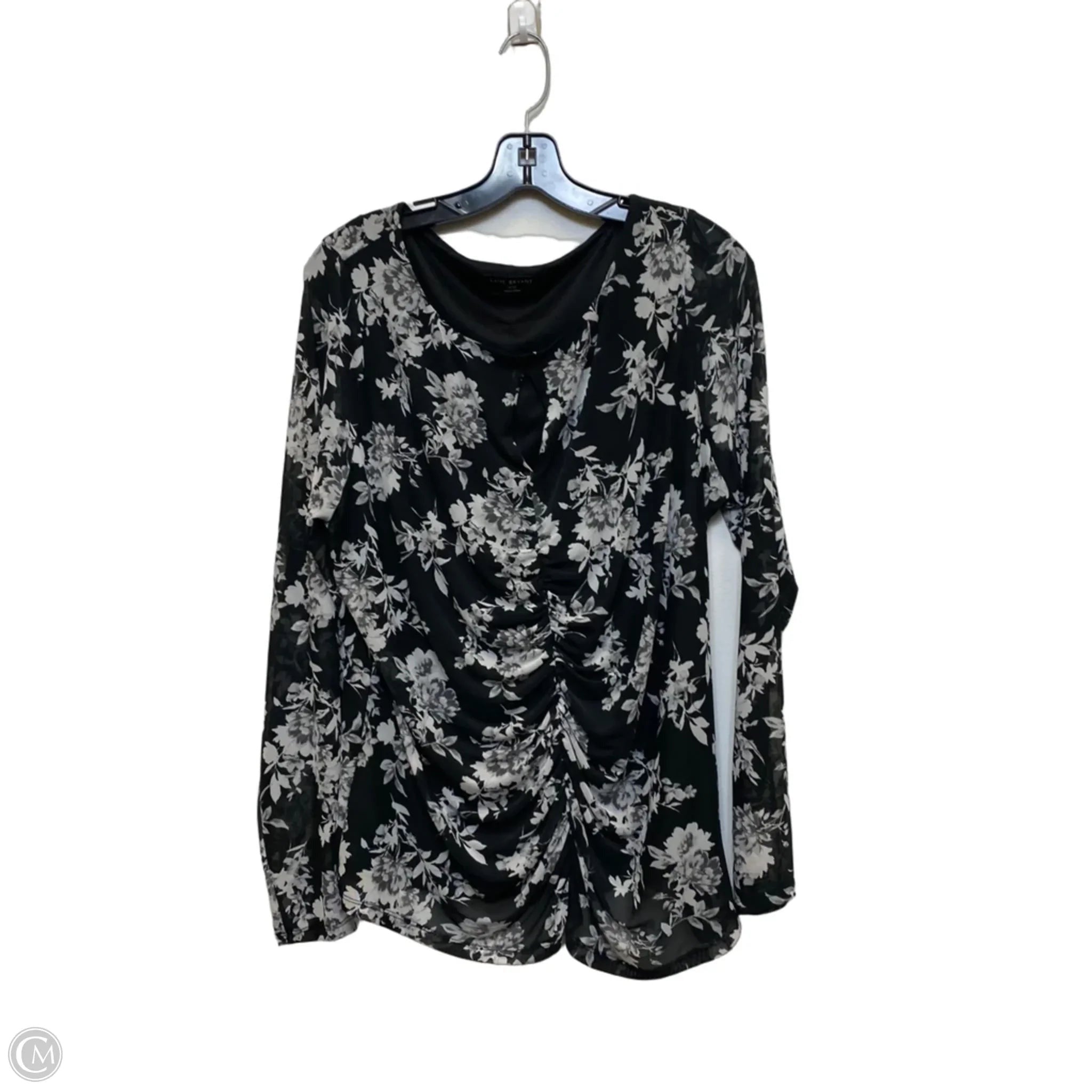 Top Long Sleeve By Lane Bryant In Black & White, Size: 1x