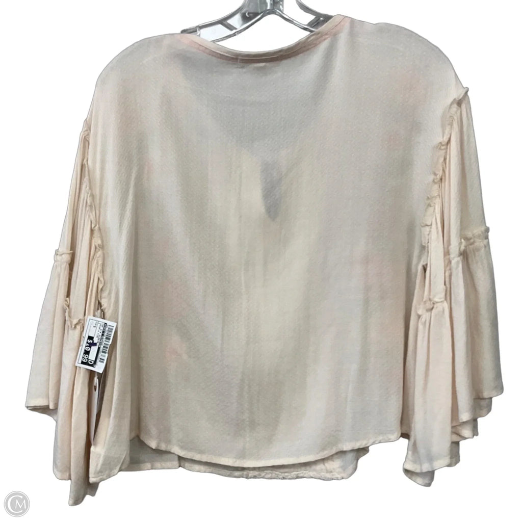 Top 3/4 Sleeve By Coco + Jaimeson In Cream & Pink, Size: S