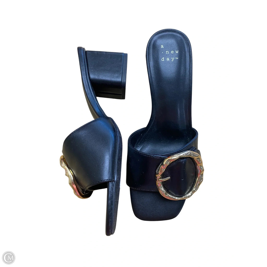 Sandals Heels Block By A New Day In Black, Size: 6
