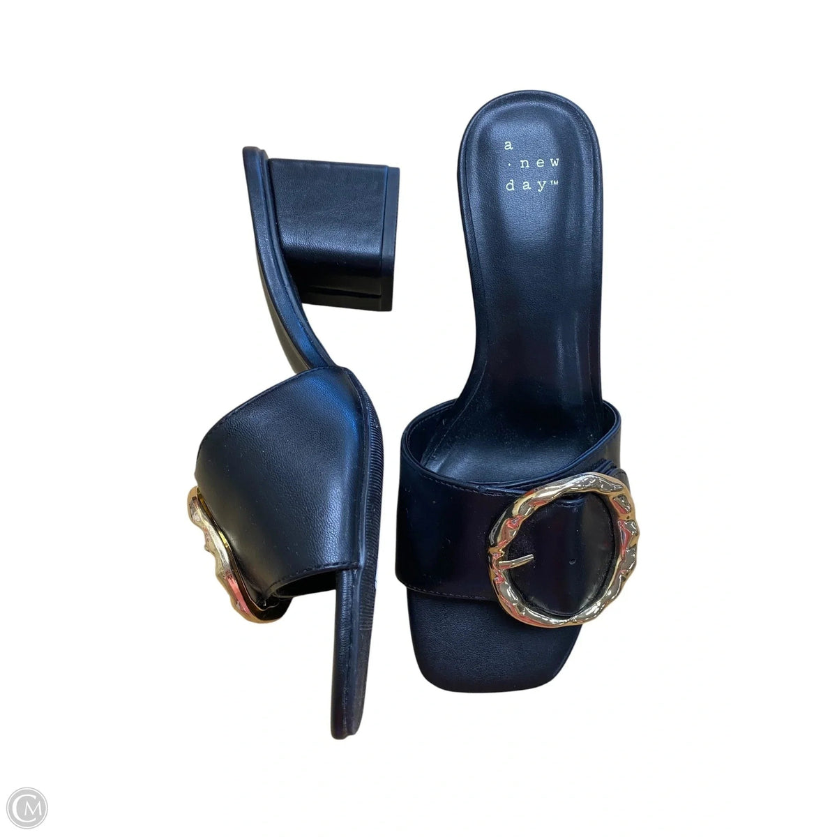 Sandals Heels Block By A New Day In Black, Size: 6