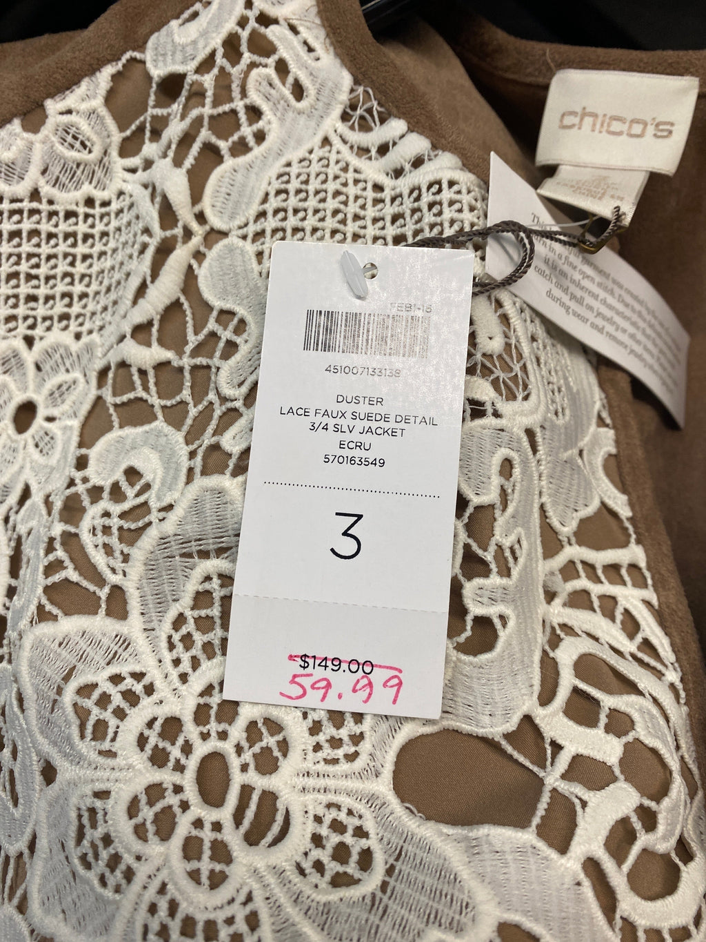 Cardigan By Chicos In Cream, Size: 16/18 XL