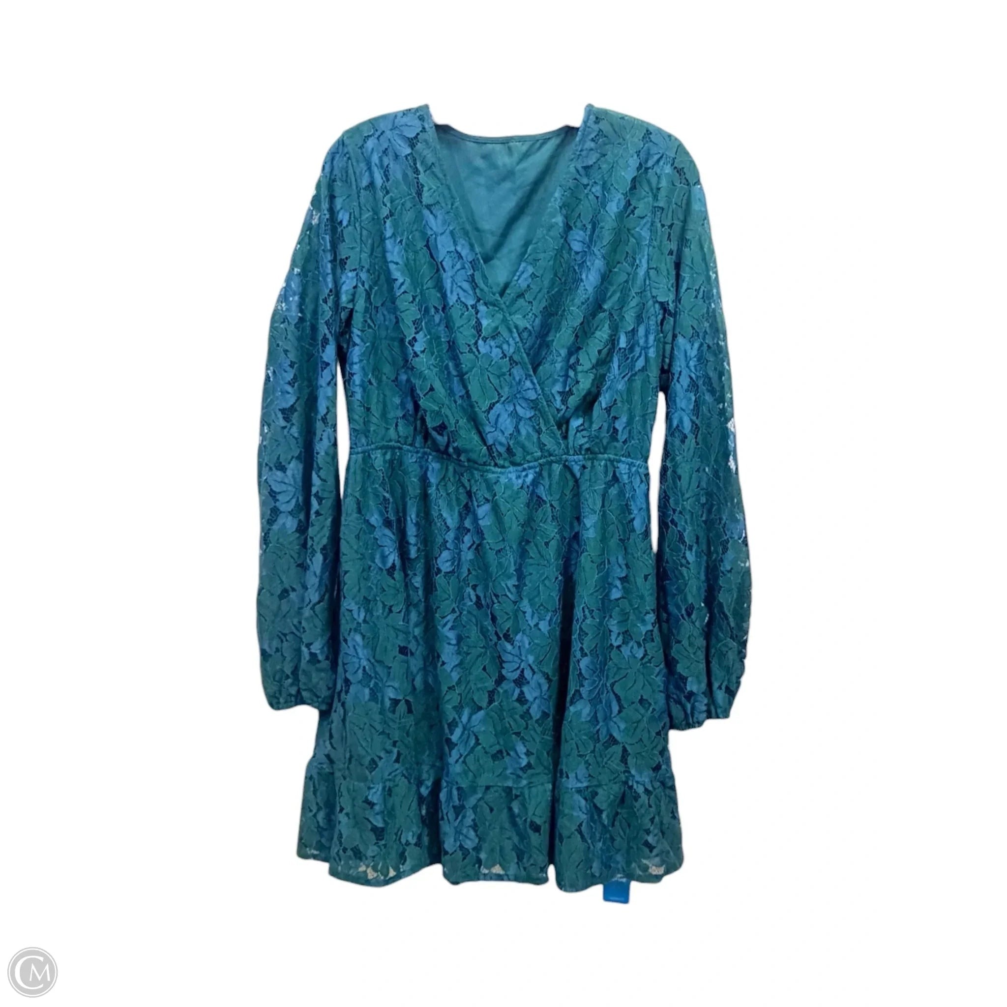 Dress Casual Midi By Cupshe In Blue & Green, Size: L