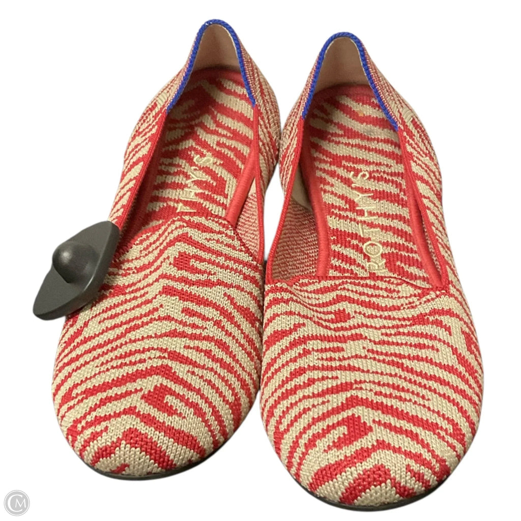 Shoes Flats By Rothys In Red & Tan, Size: 7