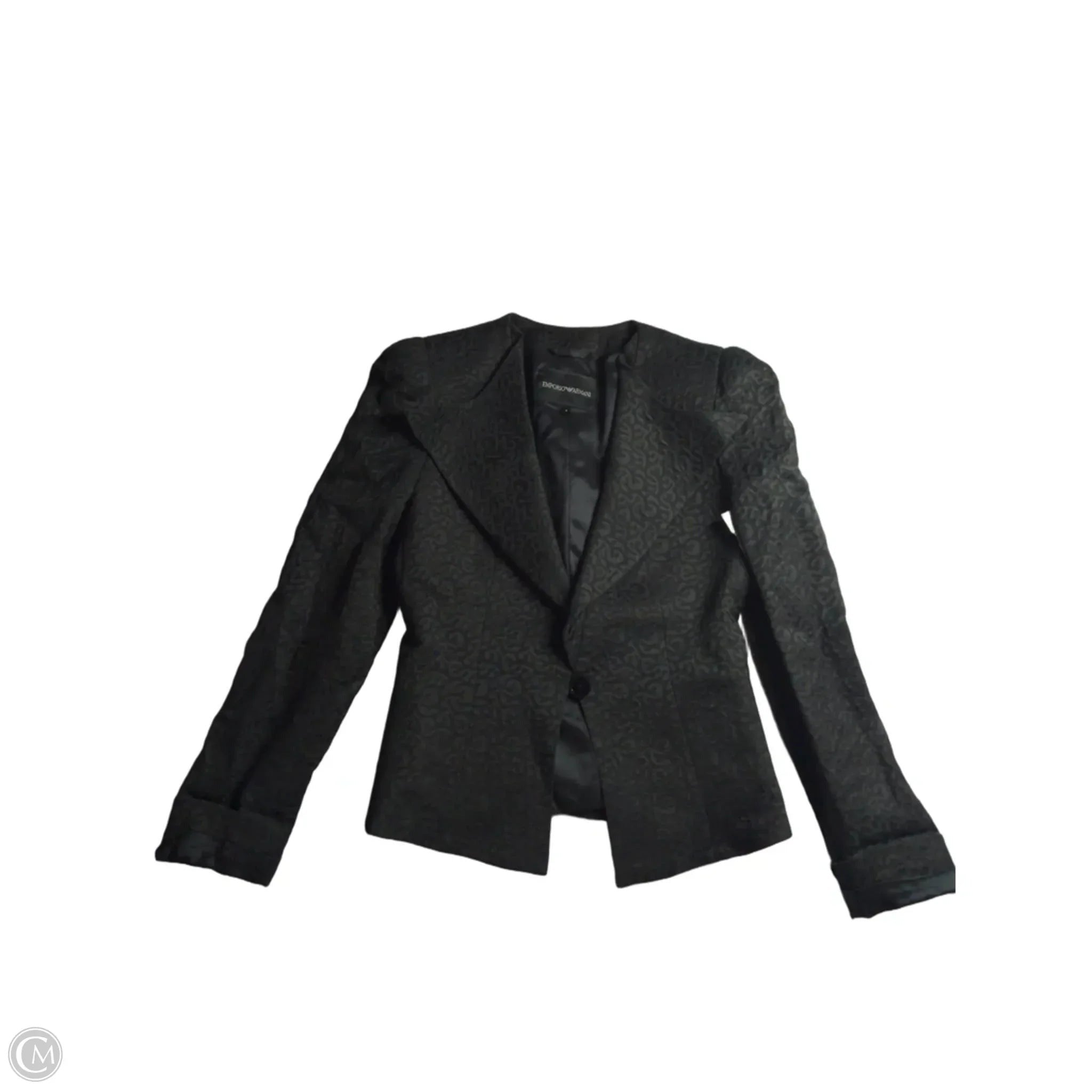Blazer By Emporio Armani In Black, Size: 4