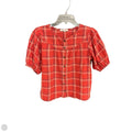 Top Short Sleeve By Madewell In Plaid Pattern, Size: S