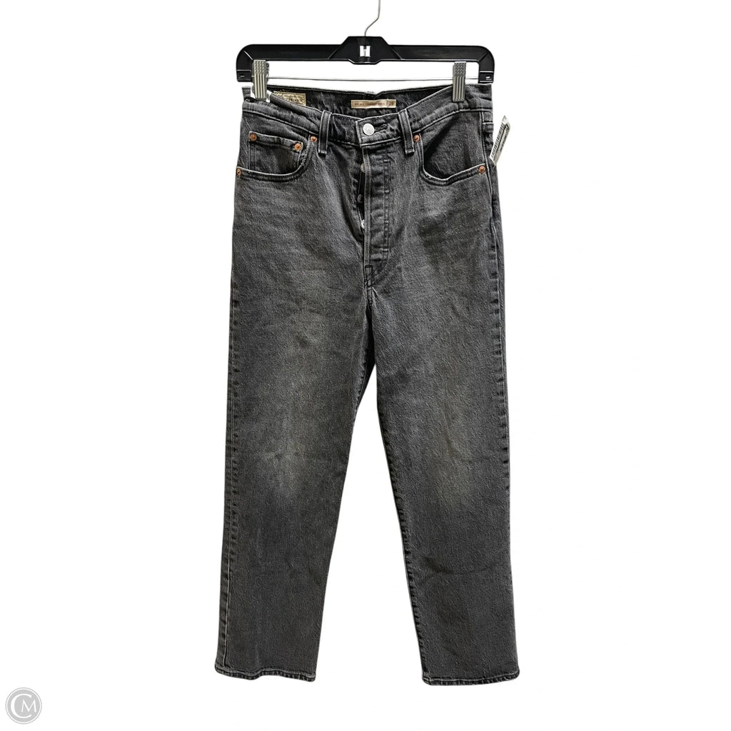 Jeans Straight By Levis In Black Denim, Size: 6