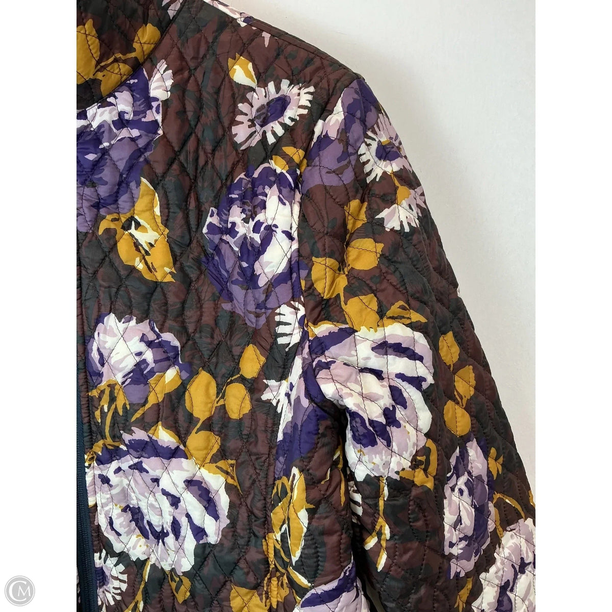 Jacket Puffer & Quilted By Lands End In Floral Print, Size: L