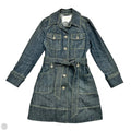 Coat Trench Coat By Laundry In Blue Denim, Size: S